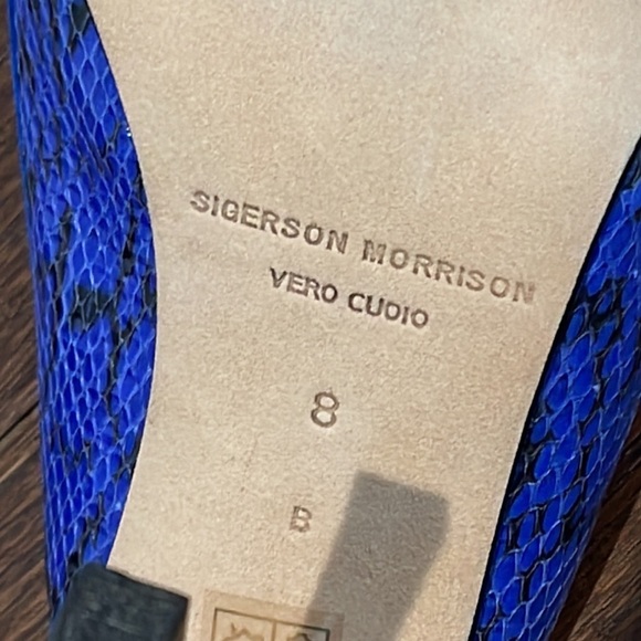 Sigerson Morrison Women’s Blue Suede Sling Backs Size 8 - Picture 7 of 7